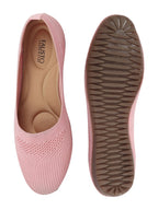 Shop Women Nude Pink Athleisure Active Wear Knitted Soft Fabric Slip On Flat Ballerina Shoes For Walking Online.
