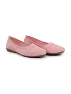 Shop Women Nude Pink Athleisure Active Wear Knitted Soft Fabric Slip On Flat Ballerina Shoes For Walking Online.