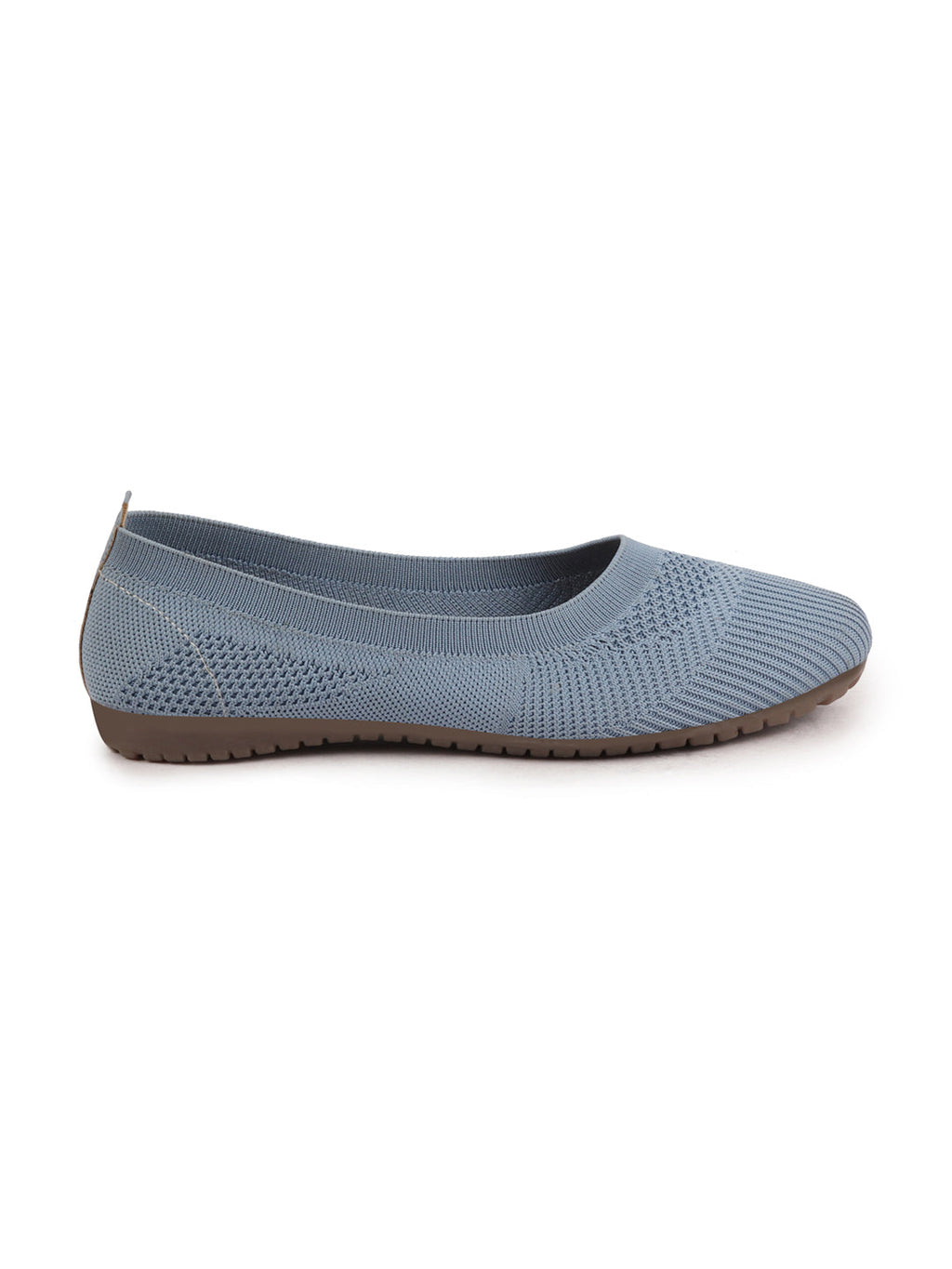 Shop Women Sky Blue Athleisure Active Wear Knitted Soft Fabric Slip On Flat Ballerina Shoes For Walking Online.