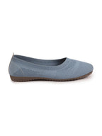 Shop Women Sky Blue Athleisure Active Wear Knitted Soft Fabric Slip On Flat Ballerina Shoes For Walking Online.