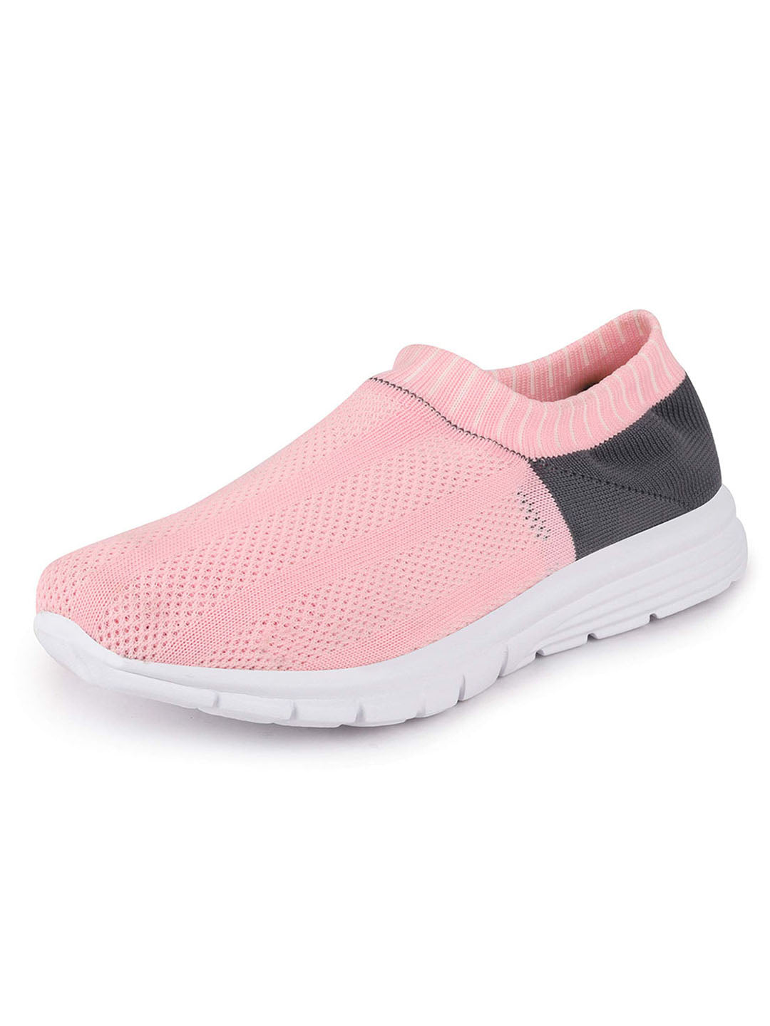 Shop Women Pink/Black Sports Slip-On Walking Shoes Online.