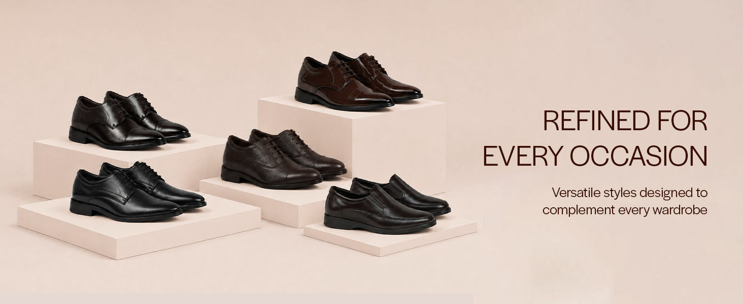 Men Brown Formal Oxford Lace Up Derby Shoes with TPR Welted Sole