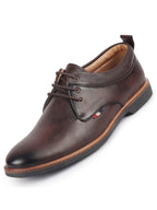 men brown formal lace up oxford shoes with tpr welted sole