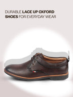 men brown formal lace up oxford shoes with tpr welted sole