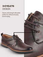 men brown formal lace up oxford shoes with tpr welted sole
