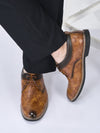 men camel formal lace up oxford shoes with tpr welted sole