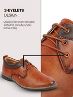 men camel formal lace up oxford shoes with tpr welted sole