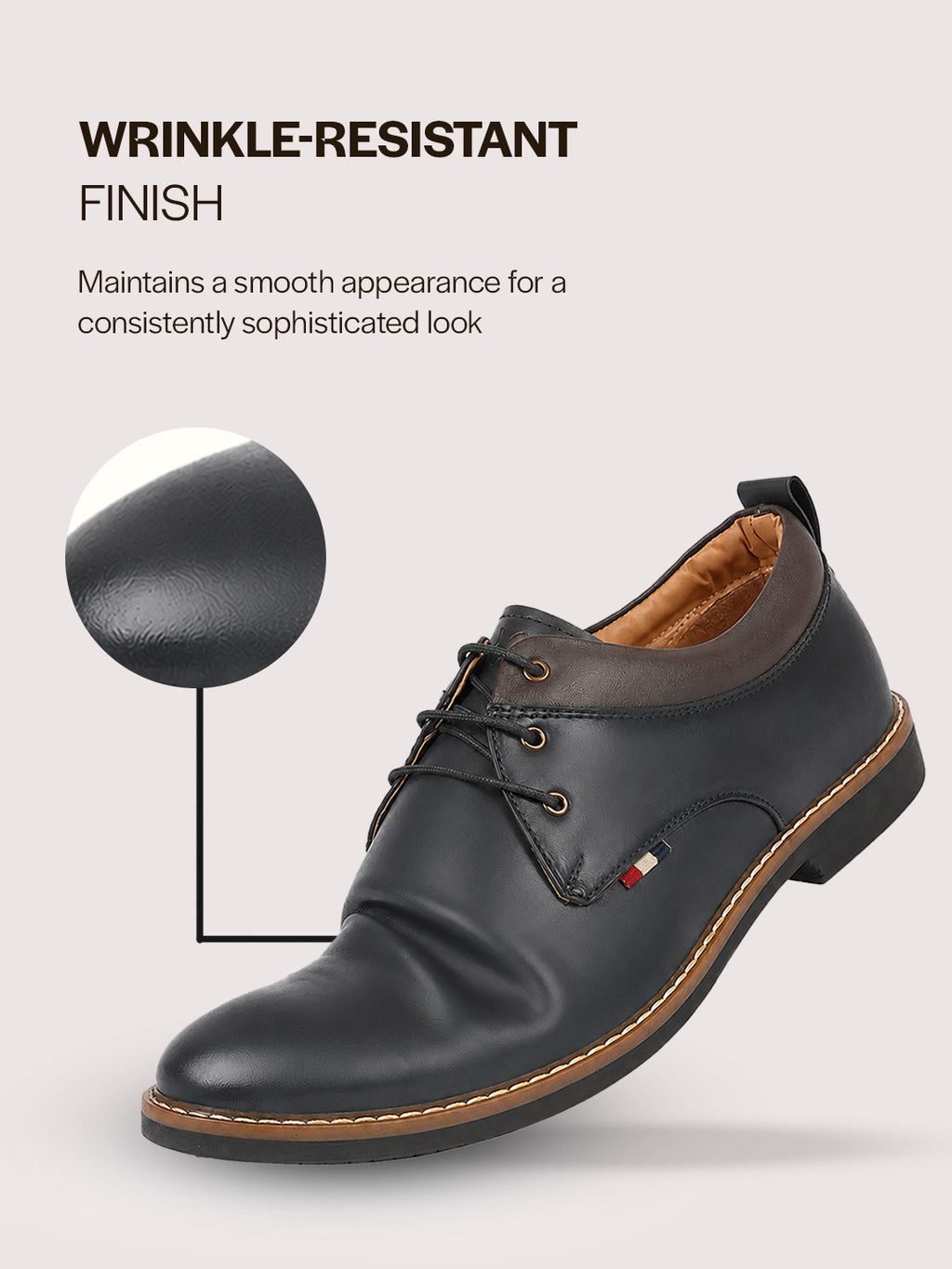 men navy blue formal lace up oxford shoes with tpr welted sole