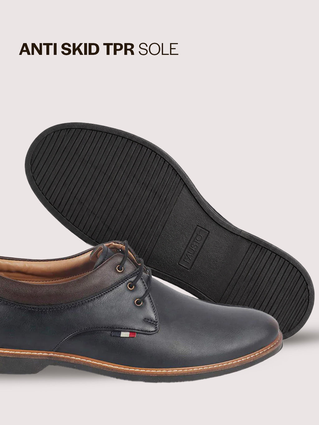 men navy blue formal lace up oxford shoes with tpr welted sole