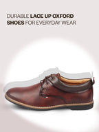 men tan formal lace up oxford shoes with tpr welted sole