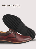 men tan formal lace up oxford shoes with tpr welted sole