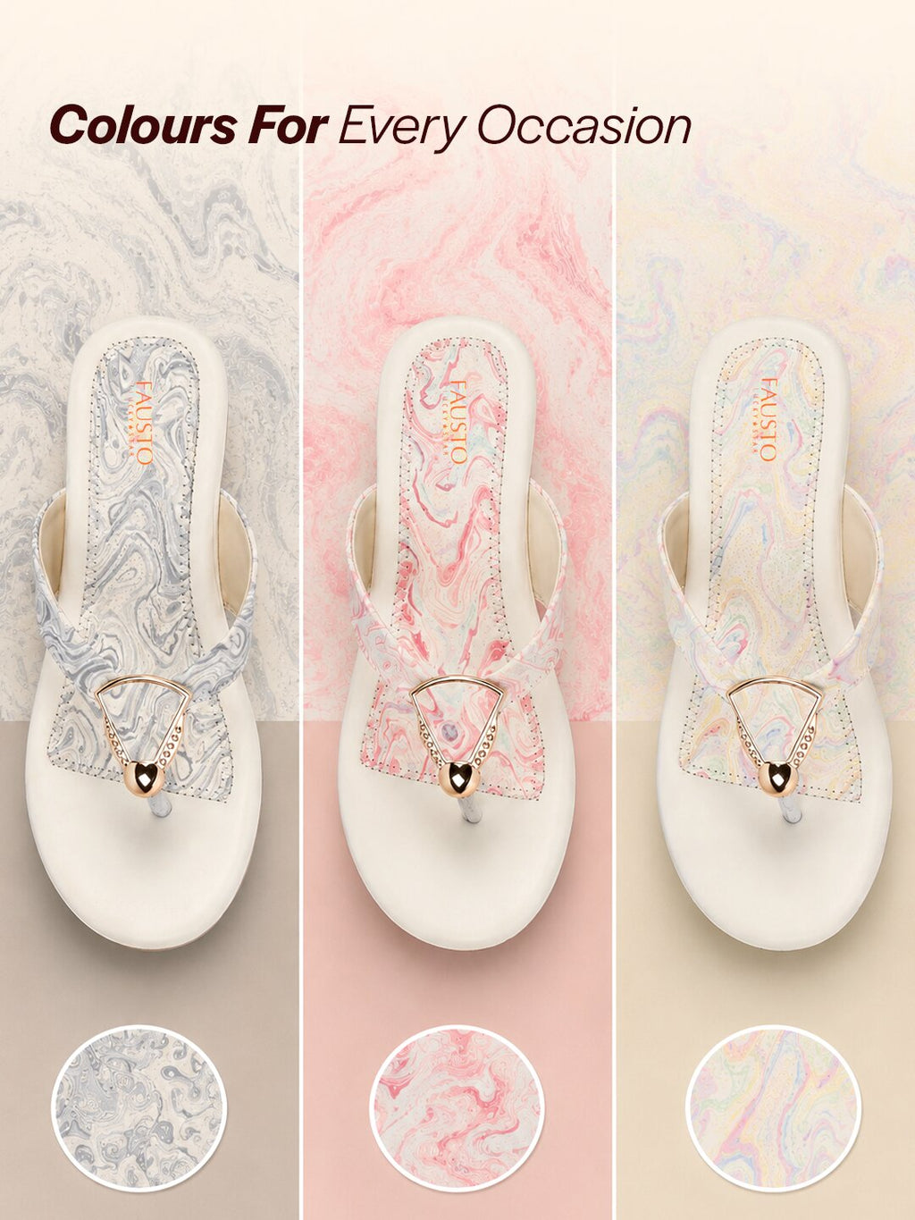 fausto women pink abstract print glossy buckle t strap wedge sandal with cushioned footbed|broad feet sandal for party|festive|wedding