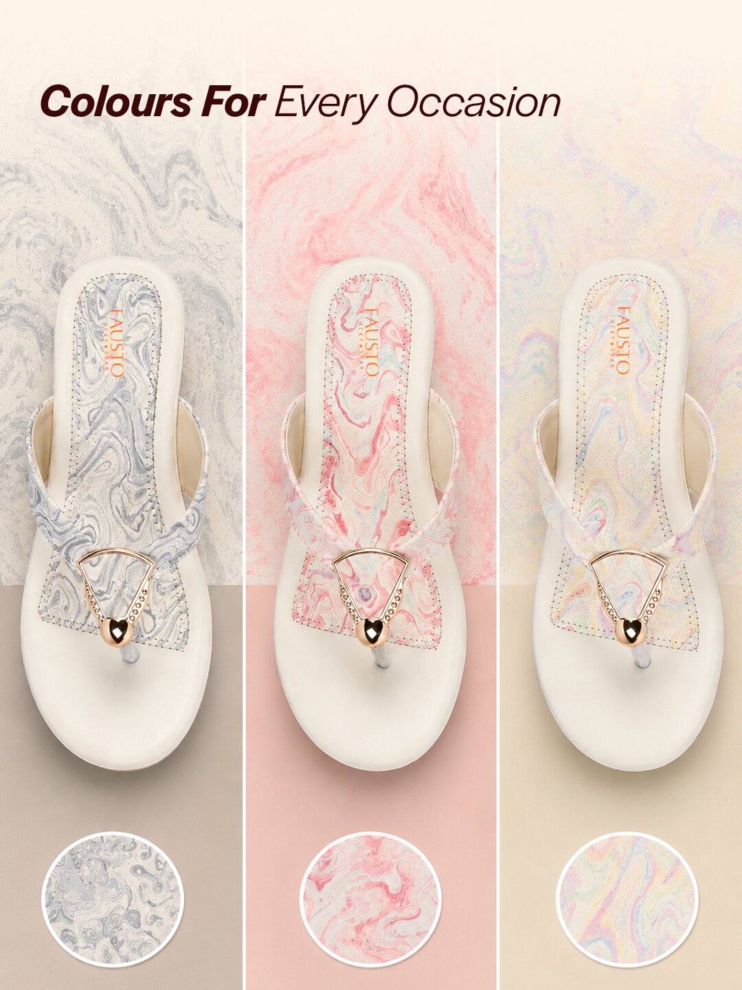 fausto women pink abstract print glossy buckle t strap wedge sandal with cushioned footbed|broad feet sandal for party|festive|wedding