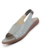 FAUSTO Women Grey Shiny Textured Elastic Back Strap Peep Toe Flat Sandal With Cushioned Footbed|Party|Dress|Ethnic