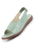 fausto women pista shiny textured elastic back strap peep toe flat sandal with cushioned footbed|party|dress|ethnic