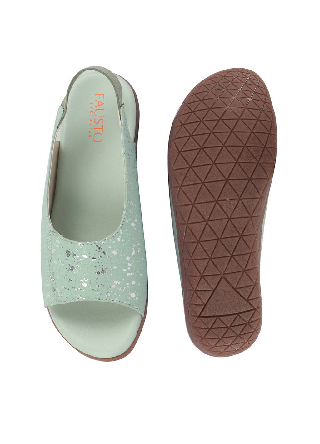 Shop FAUSTO Women Pista Shiny Textured Elastic Back Strap Peep Toe Flat Sandal With Cushioned Footbed|Party|Dress|Ethnic Online.