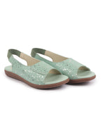 Shop FAUSTO Women Pista Shiny Textured Elastic Back Strap Peep Toe Flat Sandal With Cushioned Footbed|Party|Dress|Ethnic Online.