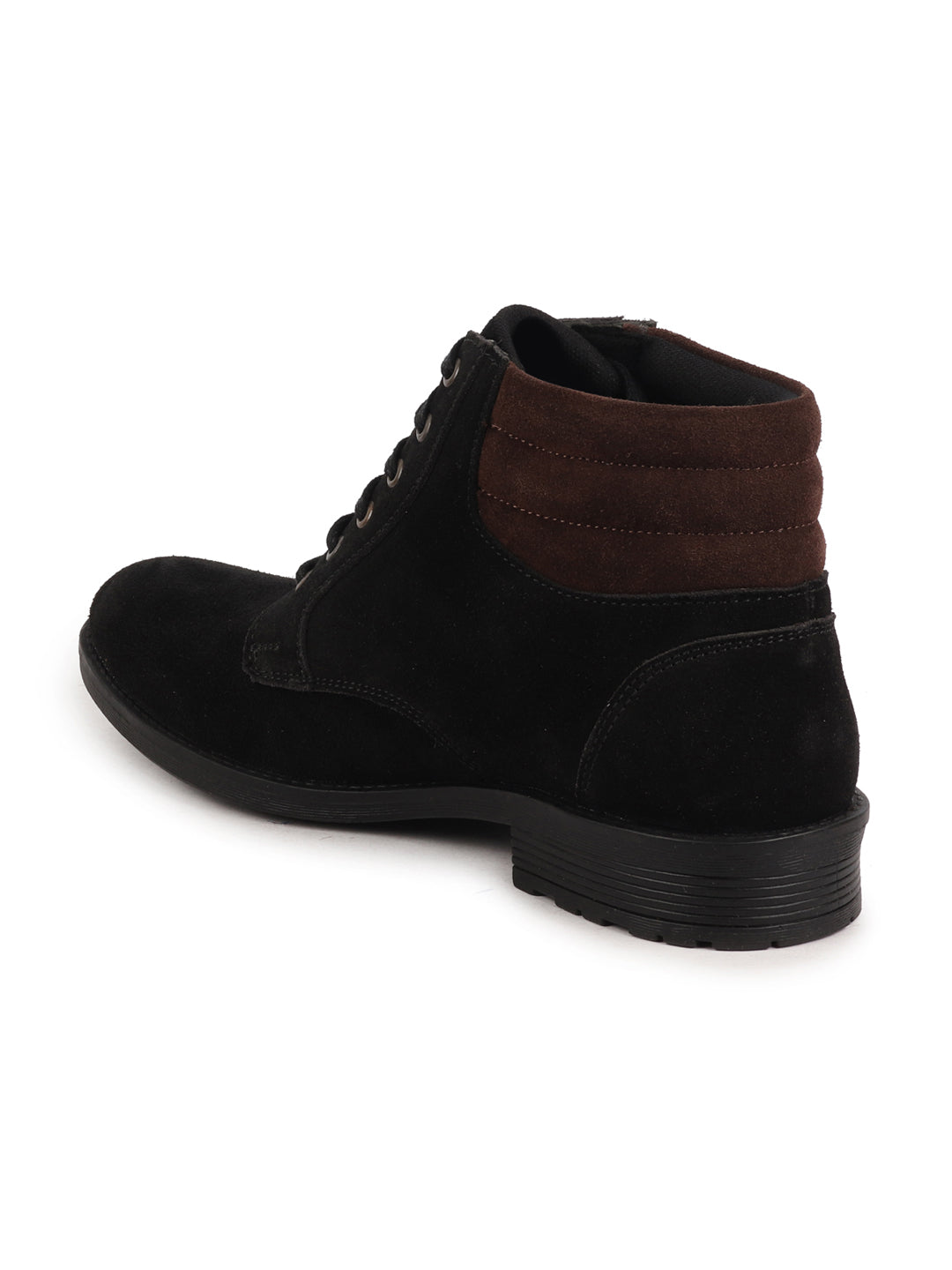 Shop Men Black Suede Leather Chukka High Ankle Boot For Biking|Hiking|Trekking Online.