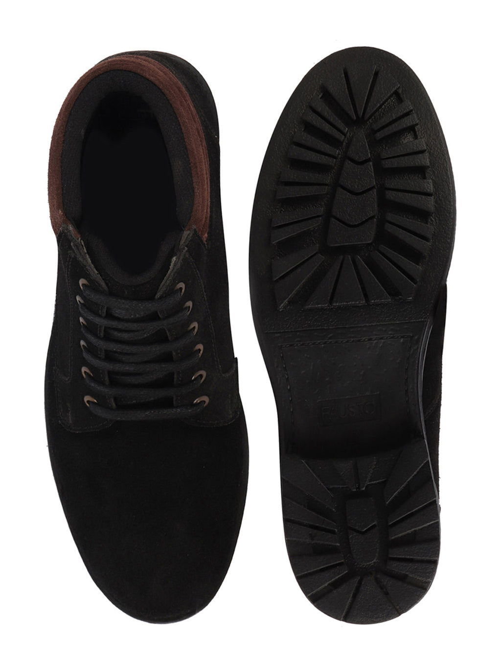 Shop Men Black Suede Leather Chukka High Ankle Boot For Biking|Hiking|Trekking Online.