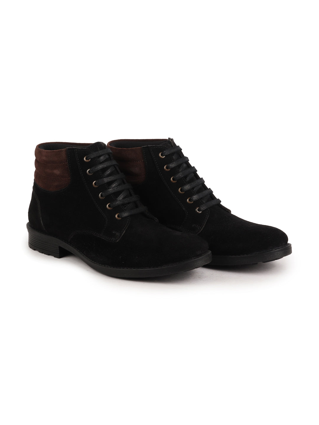 Shop Men Black Suede Leather Chukka High Ankle Boot For Biking|Hiking|Trekking Online.