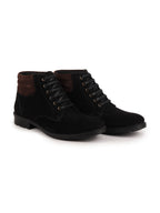 Shop Men Black Suede Leather Chukka High Ankle Boot For Biking|Hiking|Trekking Online.