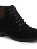 Shop Men Black Suede Leather Chukka High Ankle Boot For Biking|Hiking|Trekking Online.