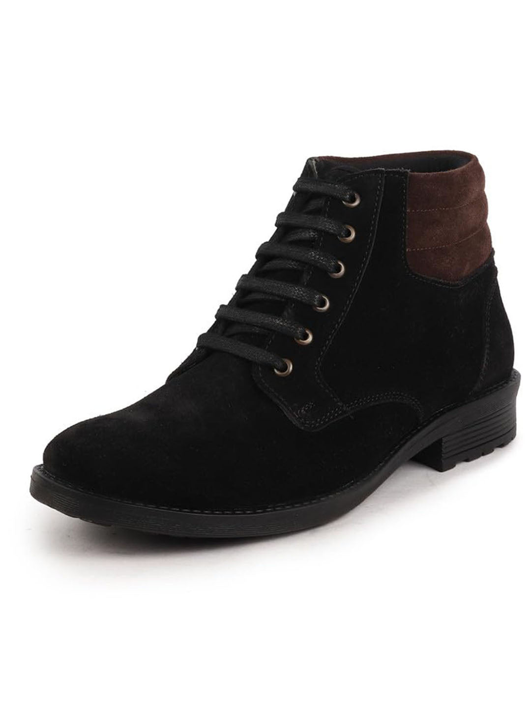 Shop Men Black Suede Leather Chukka High Ankle Boot For Biking|Hiking|Trekking Online.