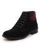 Men Black Suede Leather Chukka High Ankle Boot For Biking|Hiking|Trekking