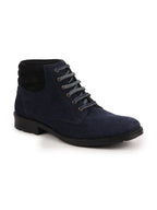 Shop Men Blue Suede Leather Chukka High Ankle Boot For Biking