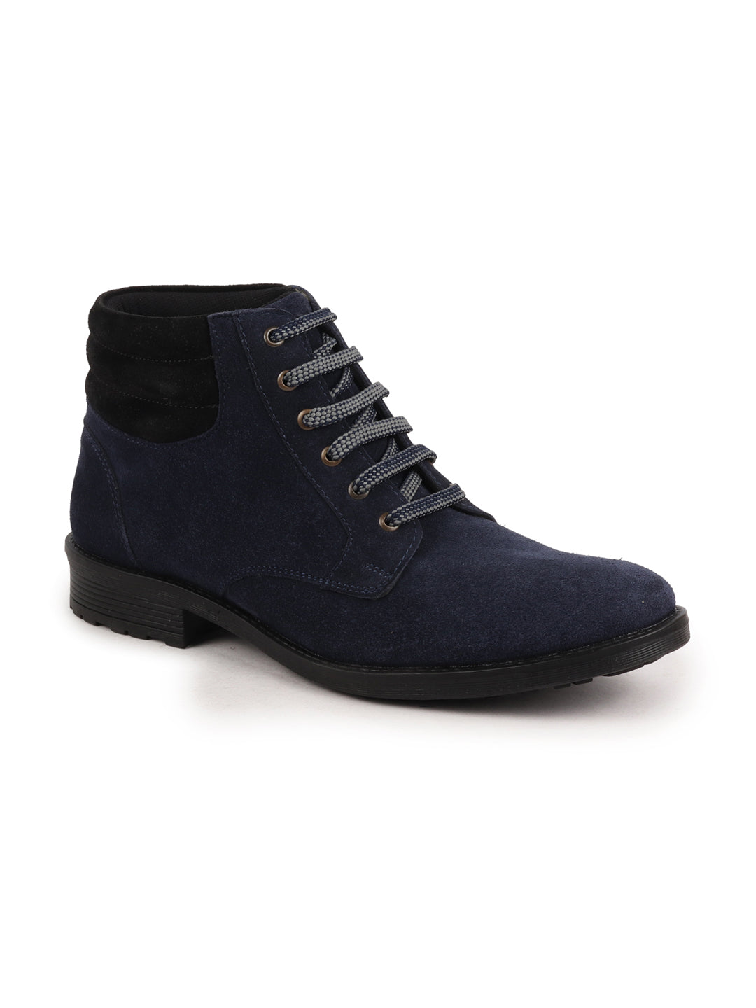 Shop Men Blue Suede Leather Chukka High Ankle Boot For Biking