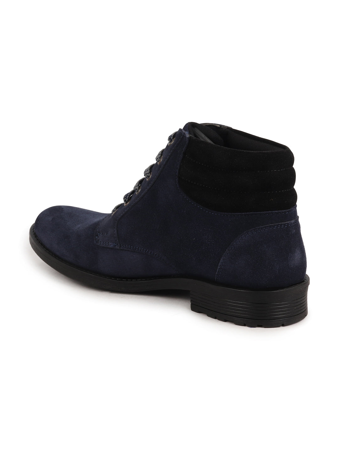 Shop Men Blue Suede Leather Chukka High Ankle Boot For Biking