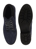 Shop Men Blue Suede Leather Chukka High Ankle Boot For Biking