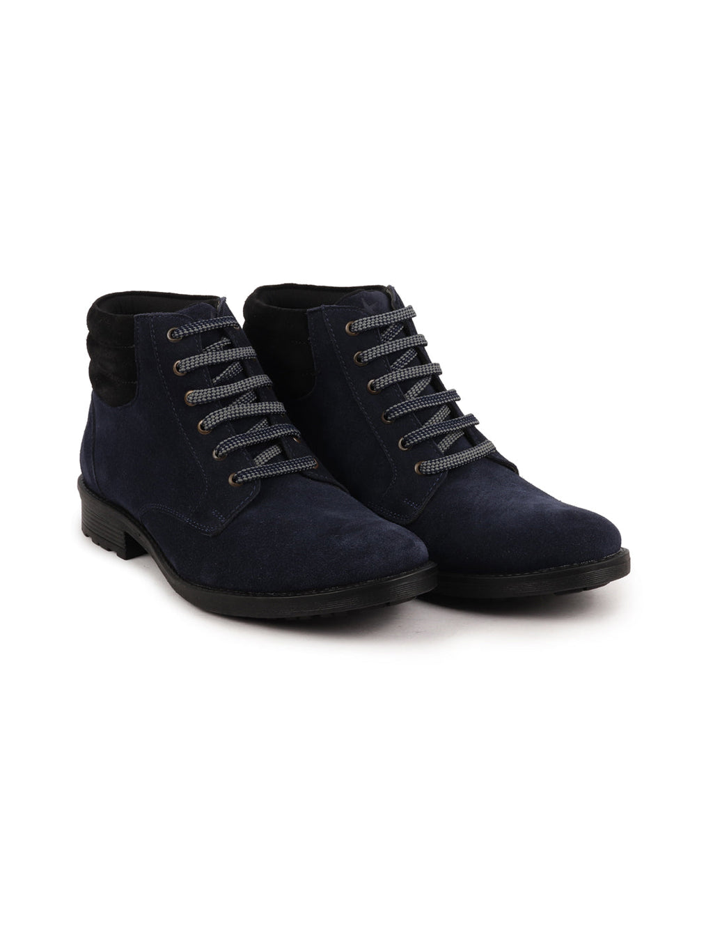Shop Men Blue Suede Leather Chukka High Ankle Boot For Biking