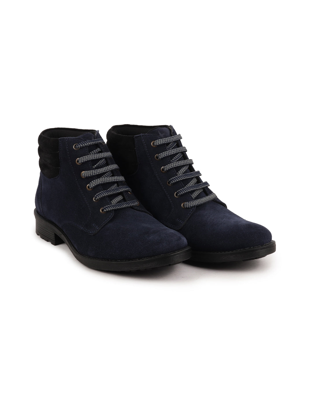 Shop Men Blue Suede Leather Chukka High Ankle Boot For Biking