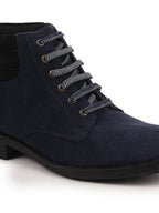 Shop Men Blue Suede Leather Chukka High Ankle Boot For Biking
