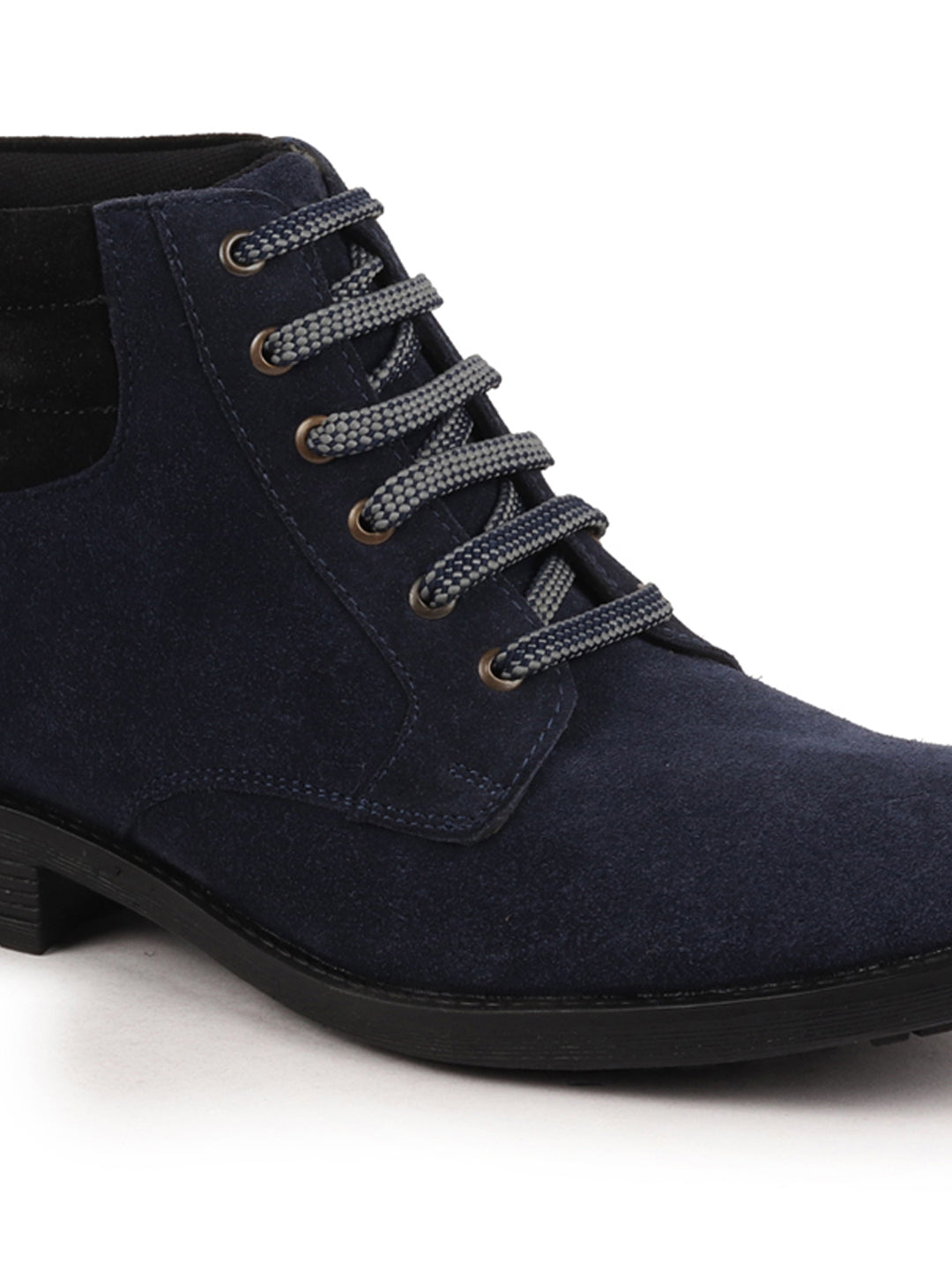Shop Men Blue Suede Leather Chukka High Ankle Boot For Biking