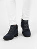 Men Blue Suede Leather Chukka High Ankle Boot For Biking|Hiking|Trekking