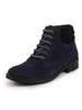 Men Blue Suede Leather Chukka High Ankle Boot For Biking|Hiking|Trekking
