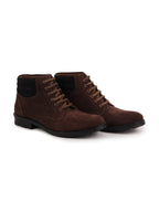 Shop Men Brown Suede Leather Chukka High Ankle Boot For Biking|Hiking|Trekking Online.