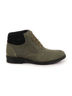 Shop Men Olive Suede Leather Chukka High Ankle Boot For Biking