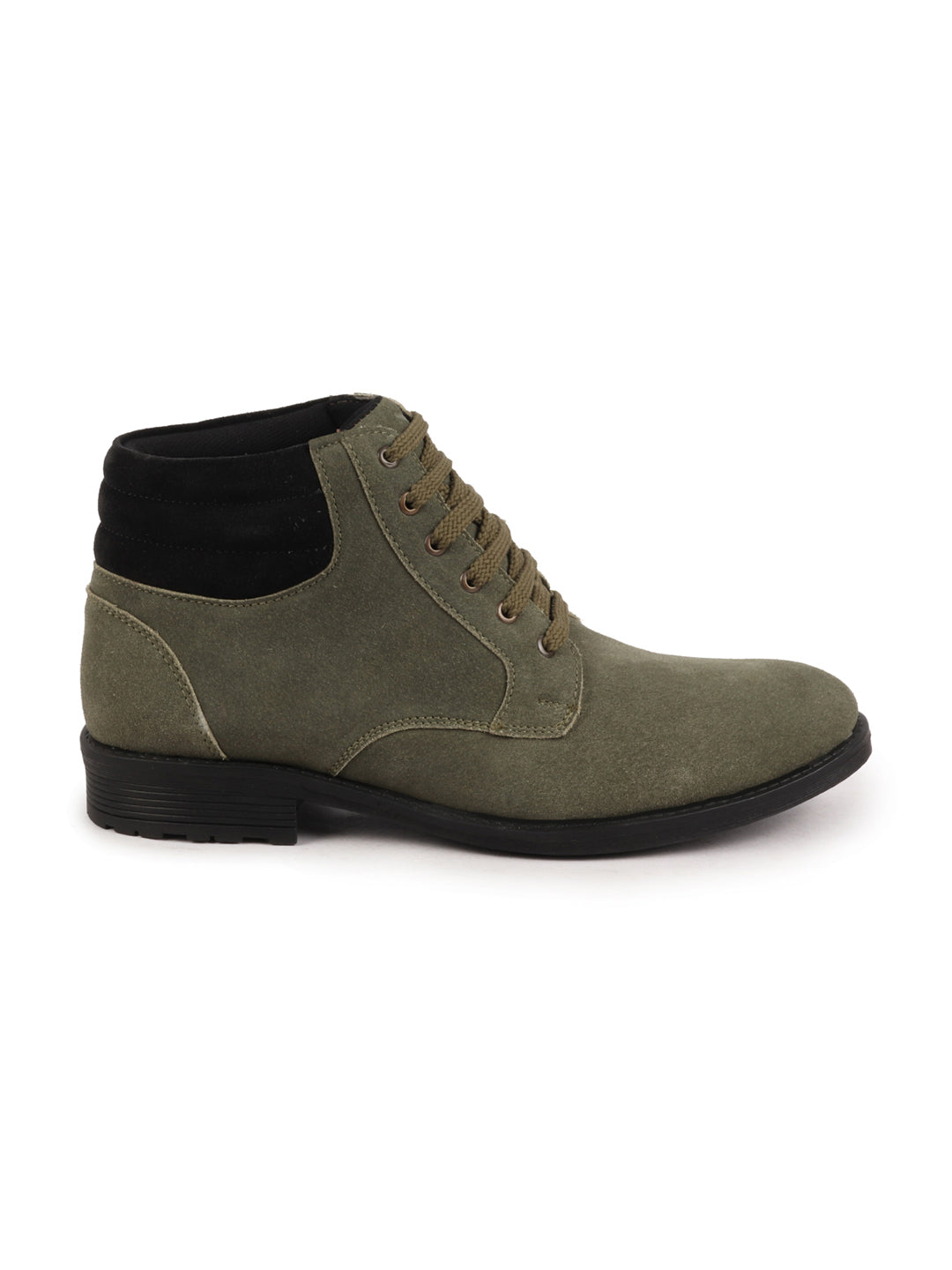 Shop Men Olive Suede Leather Chukka High Ankle Boot For Biking