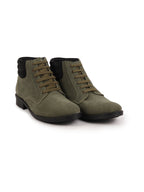 Shop Men Olive Suede Leather Chukka High Ankle Boot For Biking