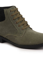 Shop Men Olive Suede Leather Chukka High Ankle Boot For Biking