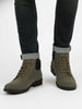 Men Olive Suede Leather Chukka High Ankle Boot For Biking|Hiking|Trekking