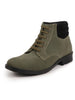 Men Olive Suede Leather Chukka High Ankle Boot For Biking|Hiking|Trekking