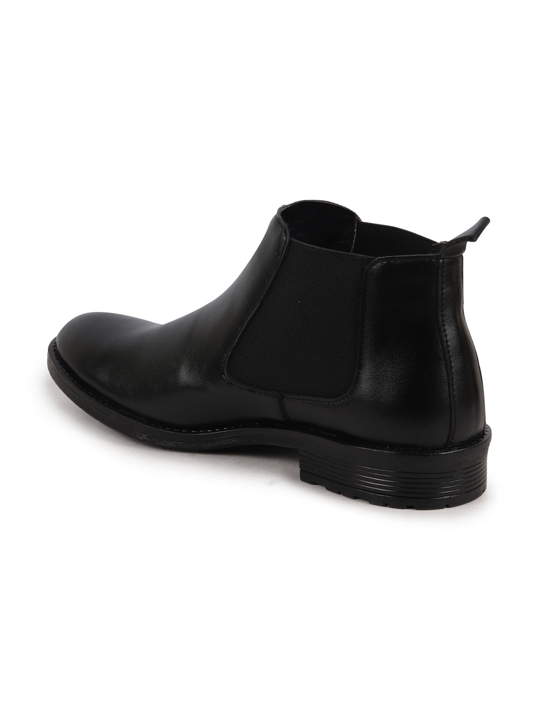 Shop Men Black Formal Slip On Mid Top Ankle Classic Buckle Monk Strap Chelsea Boots Online.