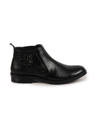 Shop Men Black Formal Slip On Mid Top Ankle Classic Buckle Monk Strap Chelsea Boots Online.