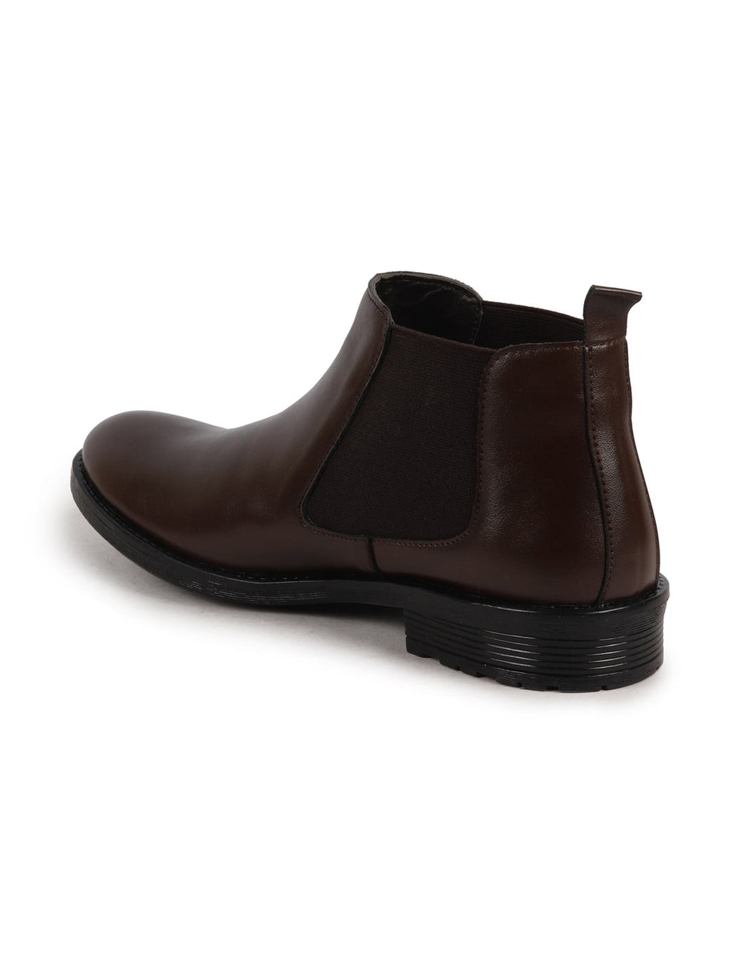 Shop Men Brown Formal Slip On Mid Top Ankle Classic Buckle Monk Strap Chelsea Boots Online.