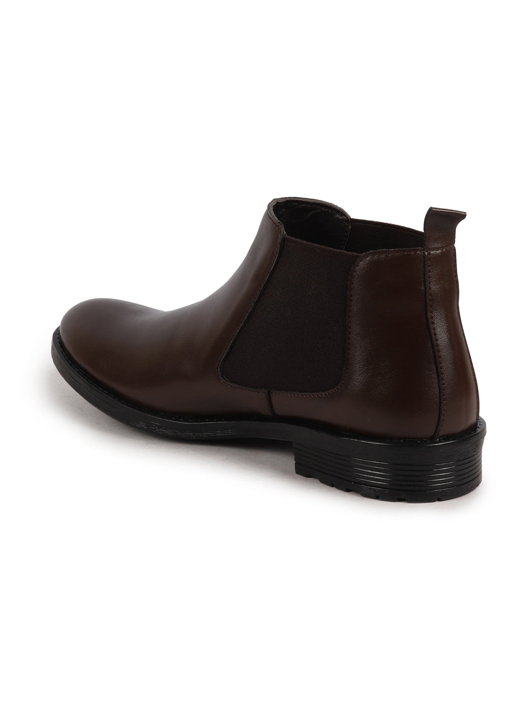 Shop Men Brown Formal Slip On Mid Top Ankle Classic Buckle Monk Strap Chelsea Boots Online.