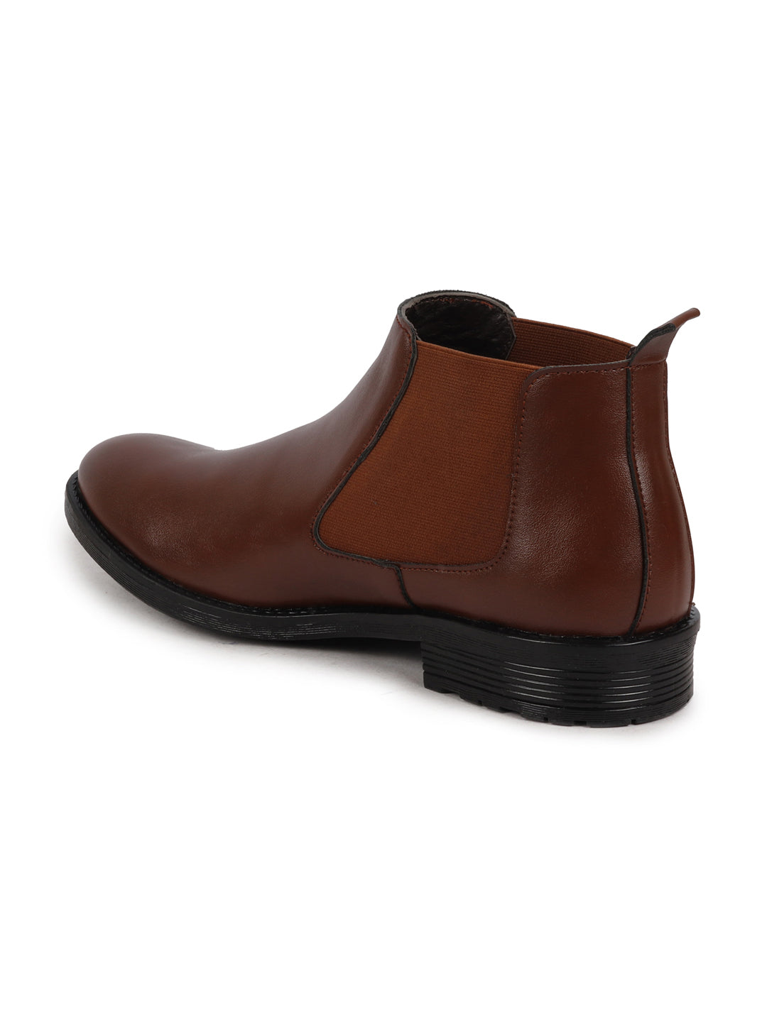 Shop Men Tan Formal Slip On Mid Top Ankle Classic Buckle Monk Strap Chelsea Boots Online.